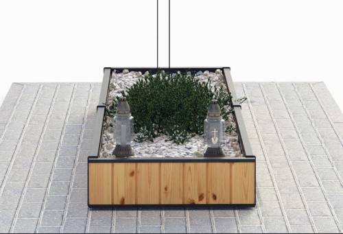 Надгробки одинарні деревʼяні сталь (модрина) Львів