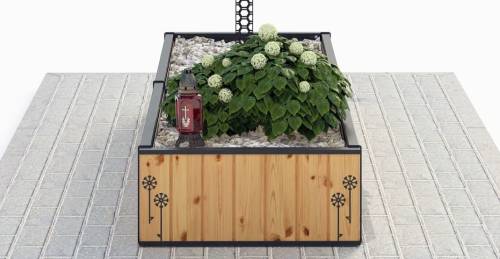 Надгробки одинарні деревʼяні сталь квіти (модрина) Львів